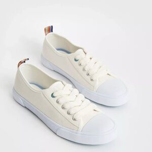 White Stuff Piper canvas plimsoll trainers